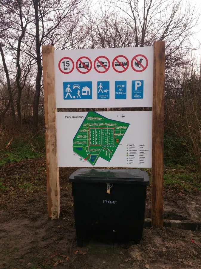 Jaap de Vries Producties Informatiebord Vitaal Sportpark eiken 2-staander