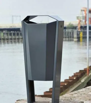 Groundlevel Enzo afvalbak staal 80 liter smalle inworp