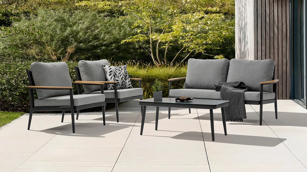 ACAMP Lyon loungeset 4-delig aluminium comfortabel