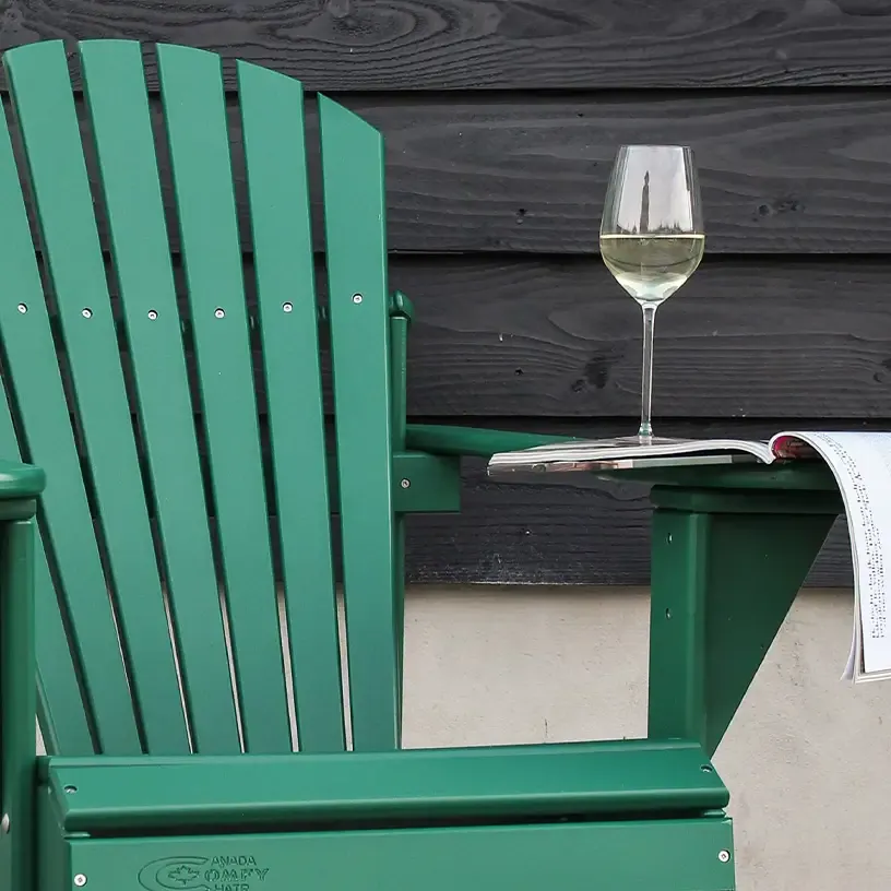 Comfychair Double Ronde tuinstoel kunststof dennengroen