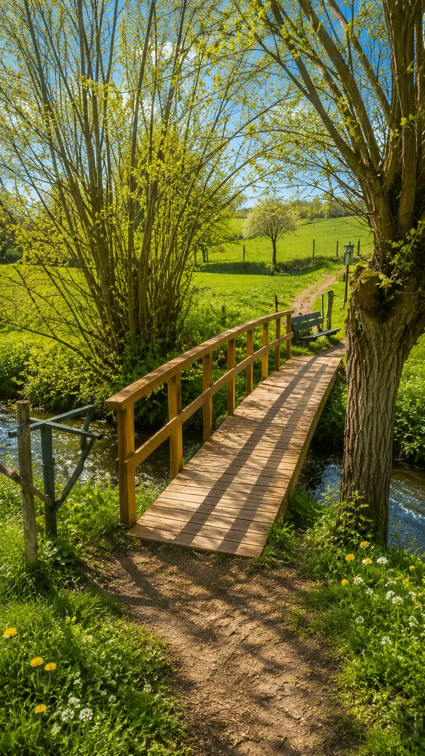 Jaap de Vries Nottingham wandelbrug hout 1 leuning