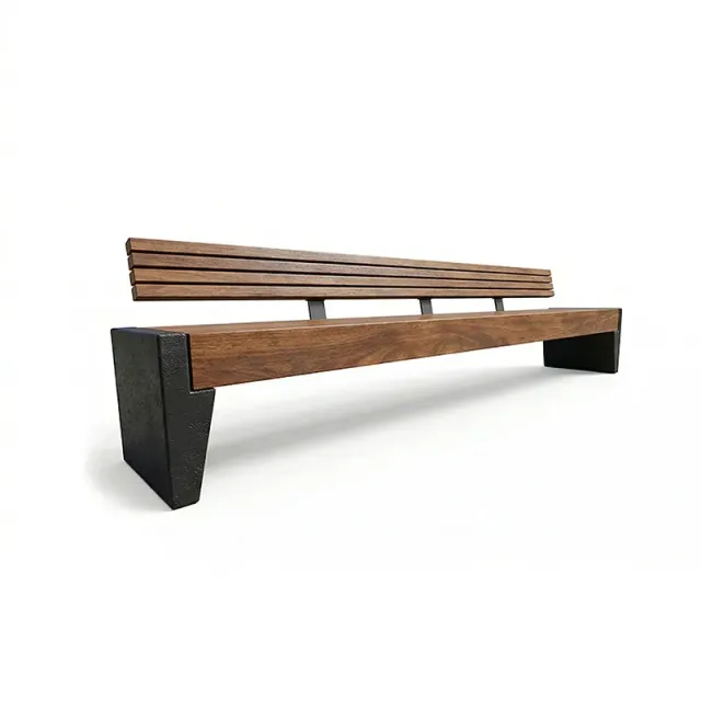 Groundlevel Samson Victor zitbank met rugleuning hout 200 cm