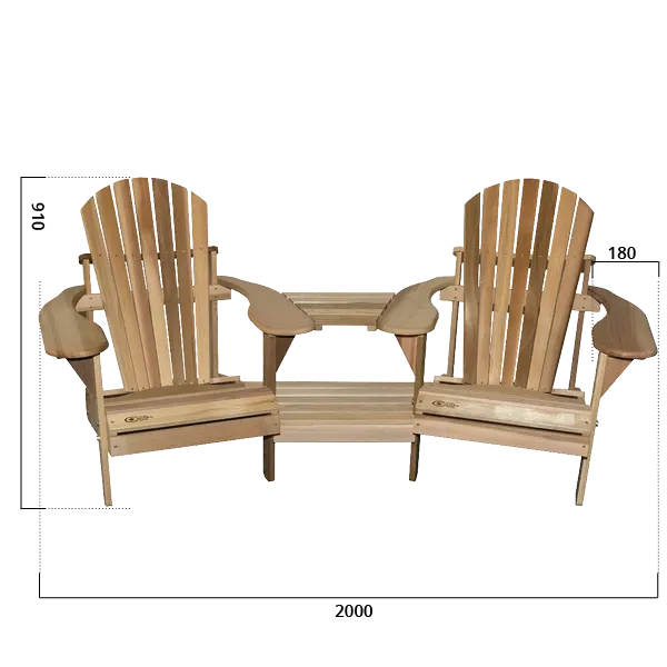 Comfychair Doppelstuhl Rund 2-persoons stoel hout