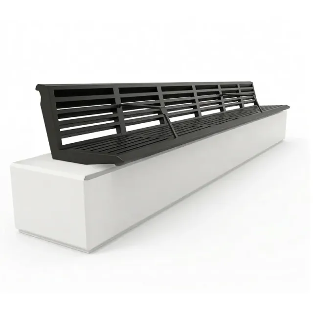 Groundlevel Samson Louvre Lines rugleuning staal voor zitrand