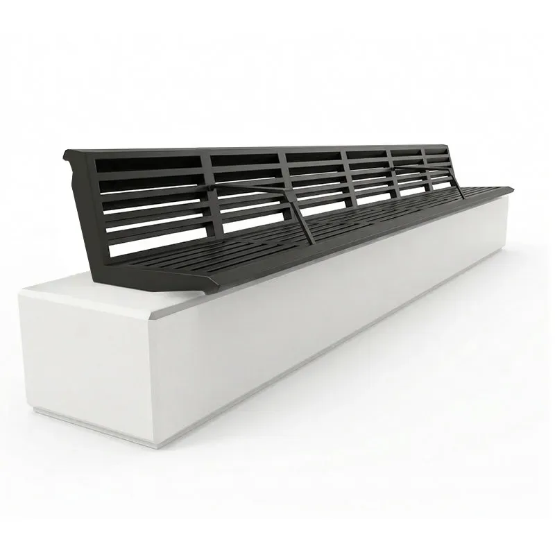 Groundlevel Samson Louvre Lines rugleuning staal voor zitrand
