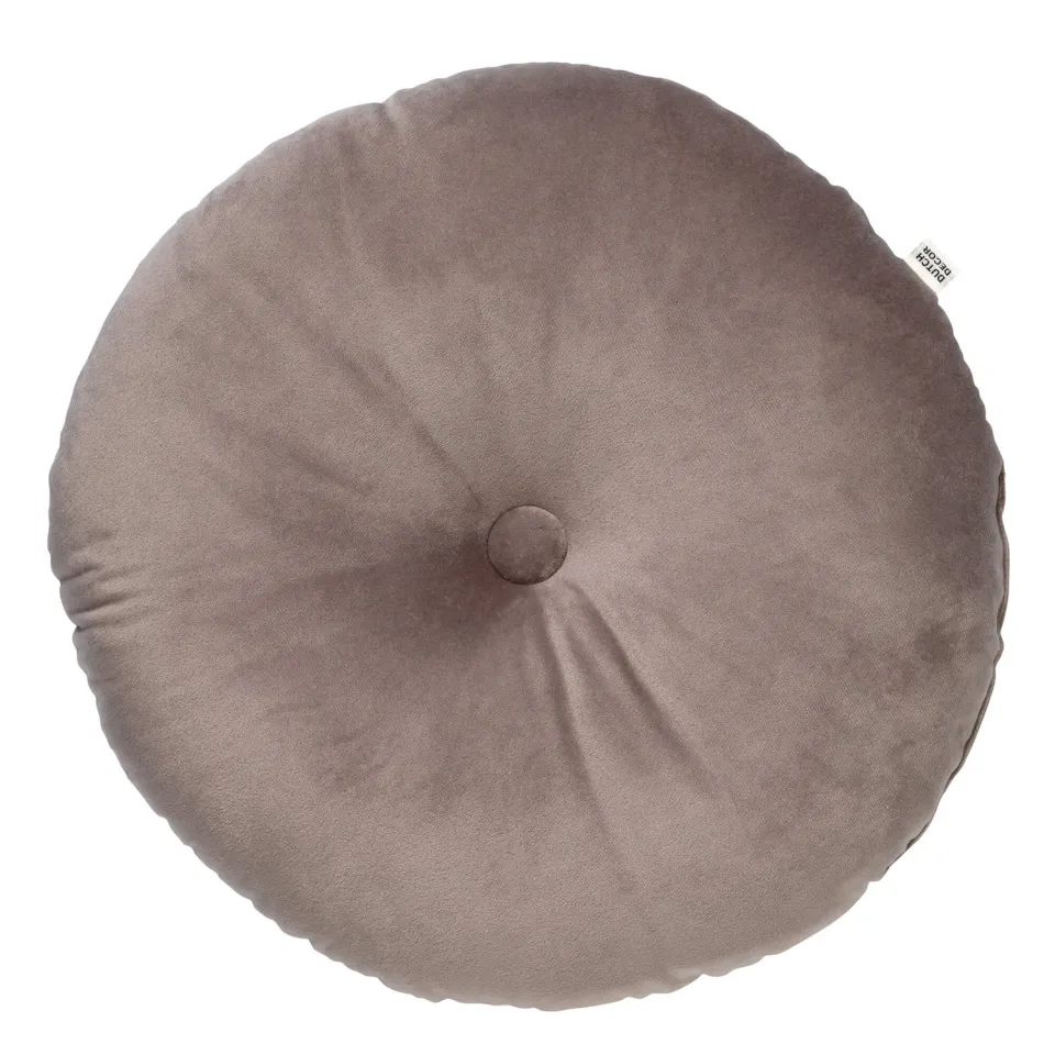 Dutch Decor Olly sierkussen rond Ø40 cm driftwood taupe