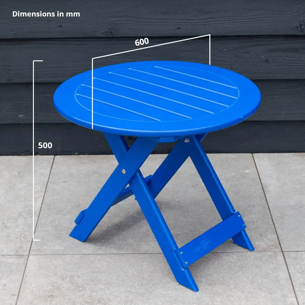 Comfychair bijzettafel donkerblauw kunststof rond