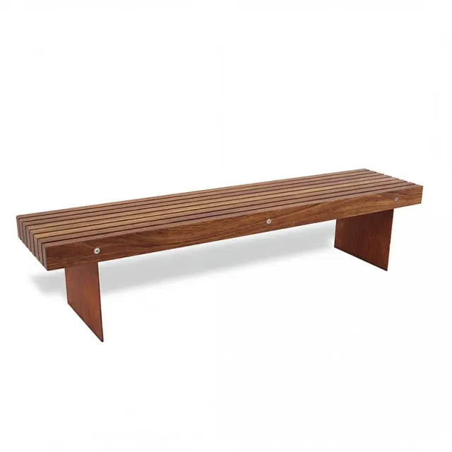 Groundlevel RUST vlakke bank hout enkelzits 48cm circulair