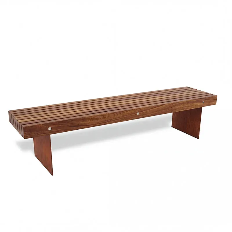 Groundlevel RUST vlakke bank hout enkelzits 48cm circulair