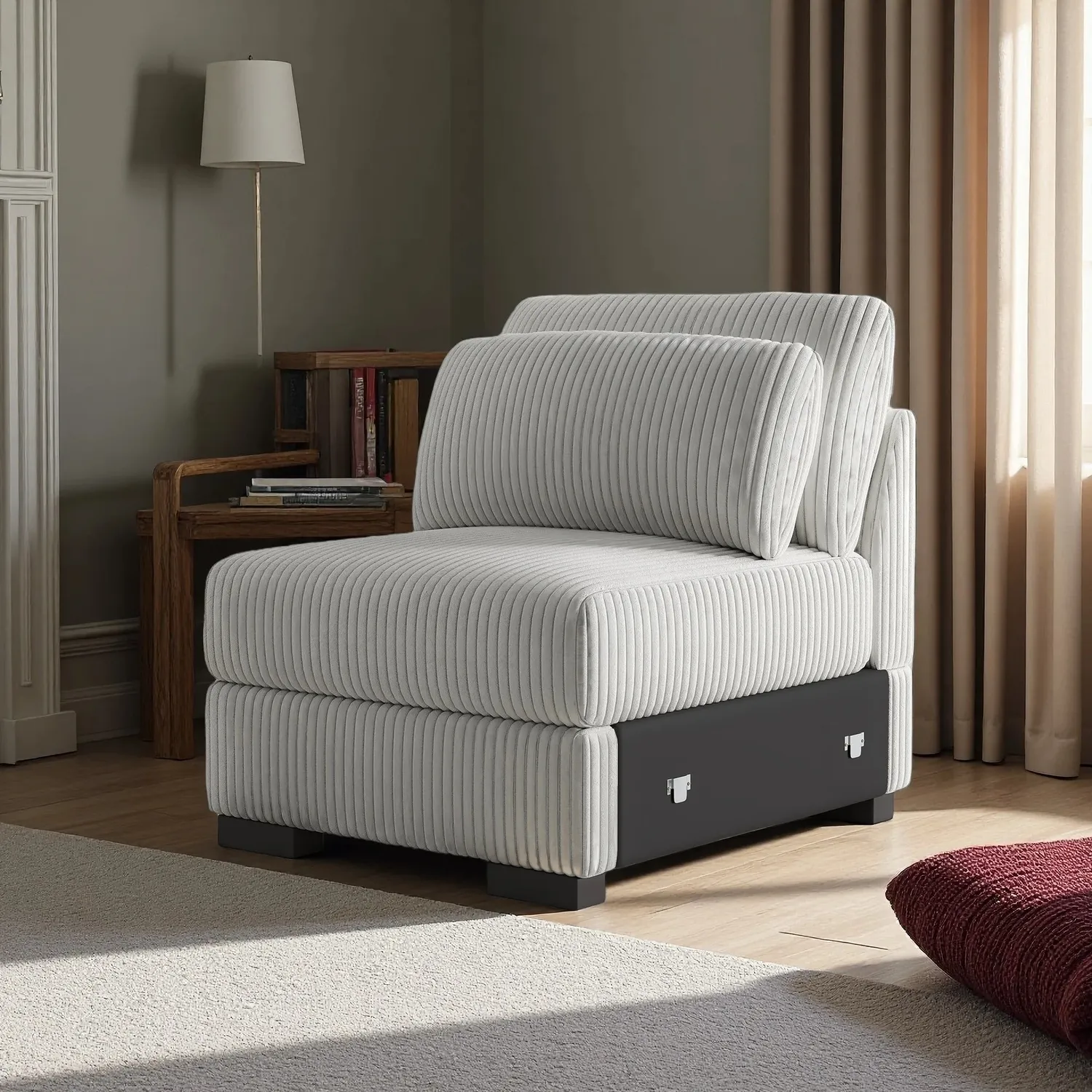 OutdoorMatch Corduroy Bank Zwart Grijs 2-delig Modulair