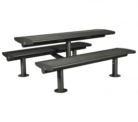 Groundlevel Senna picknicktafel staal 180x155 cm groep