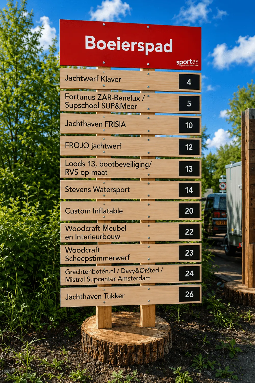 Jaap de Vries Lugano bewegwijzering eiken palen