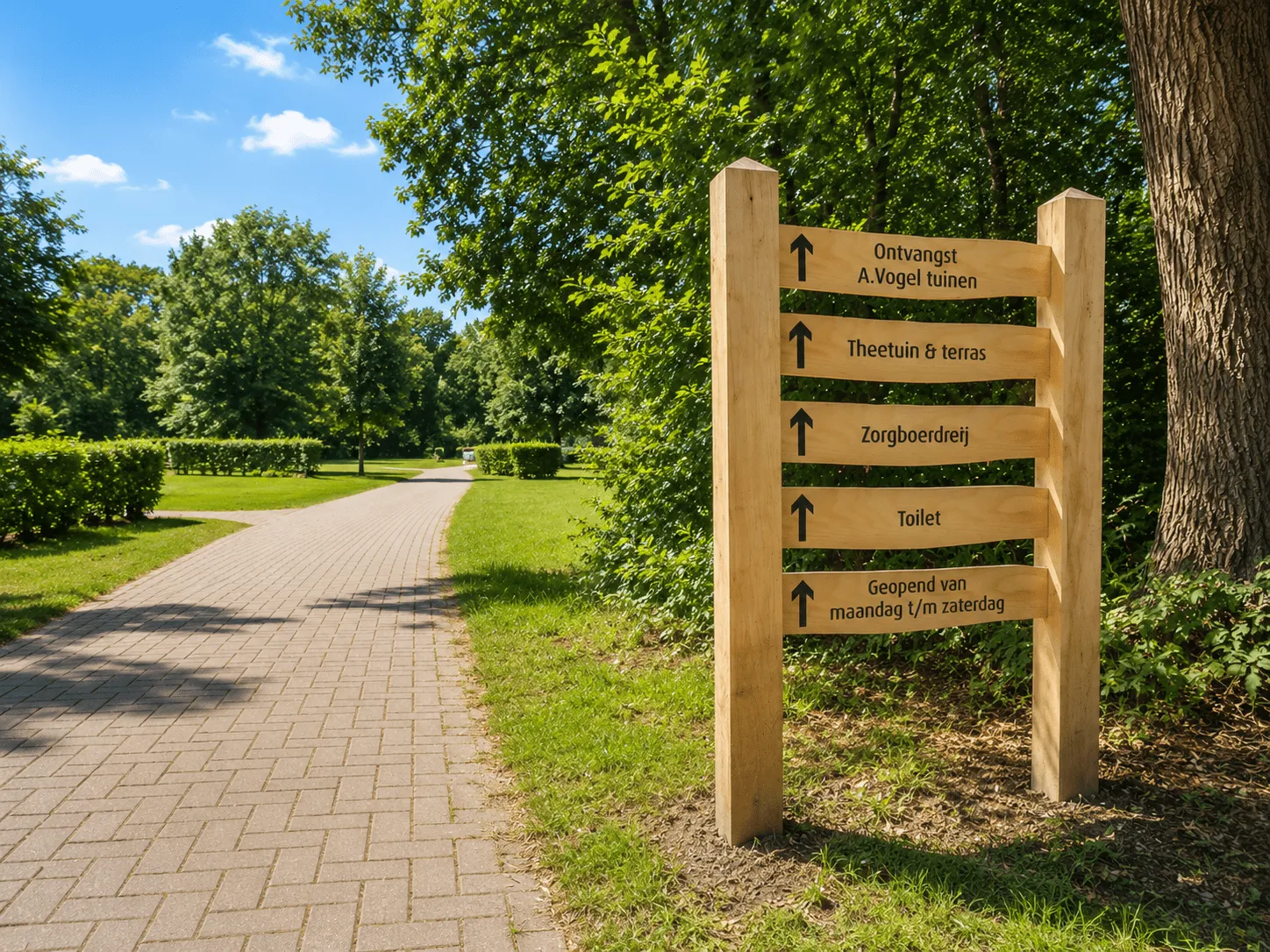 Jaap de Vries Producties Bewegwijzering Winterthur wegwijzer houtlook