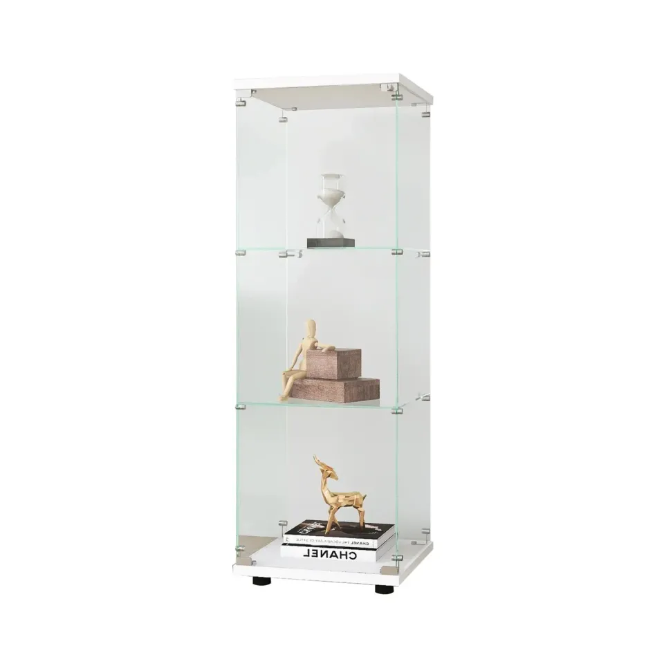 OutdoorMatch Displaykast Glas 3 Etages 49 cm Met Deur
