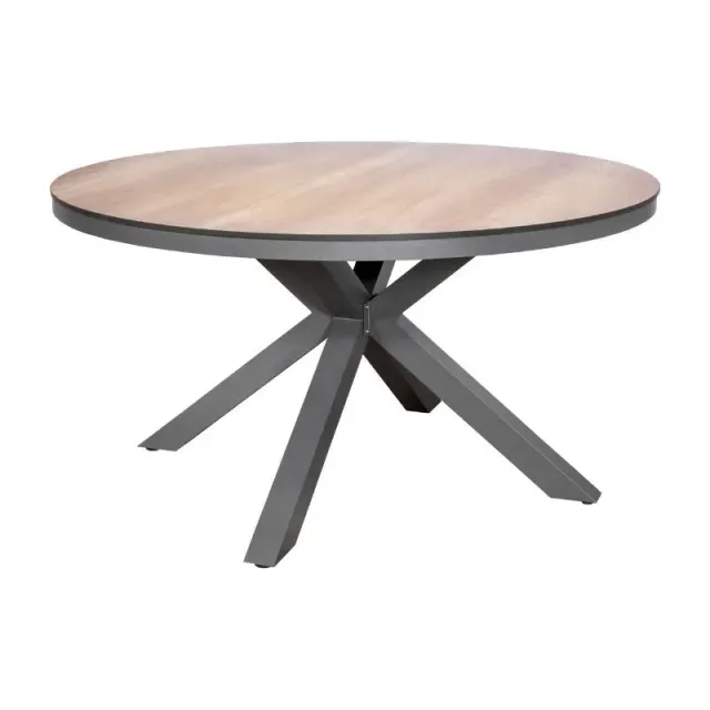 Lifestyle Elena HPL tuintafel rond 140 cm woodlook