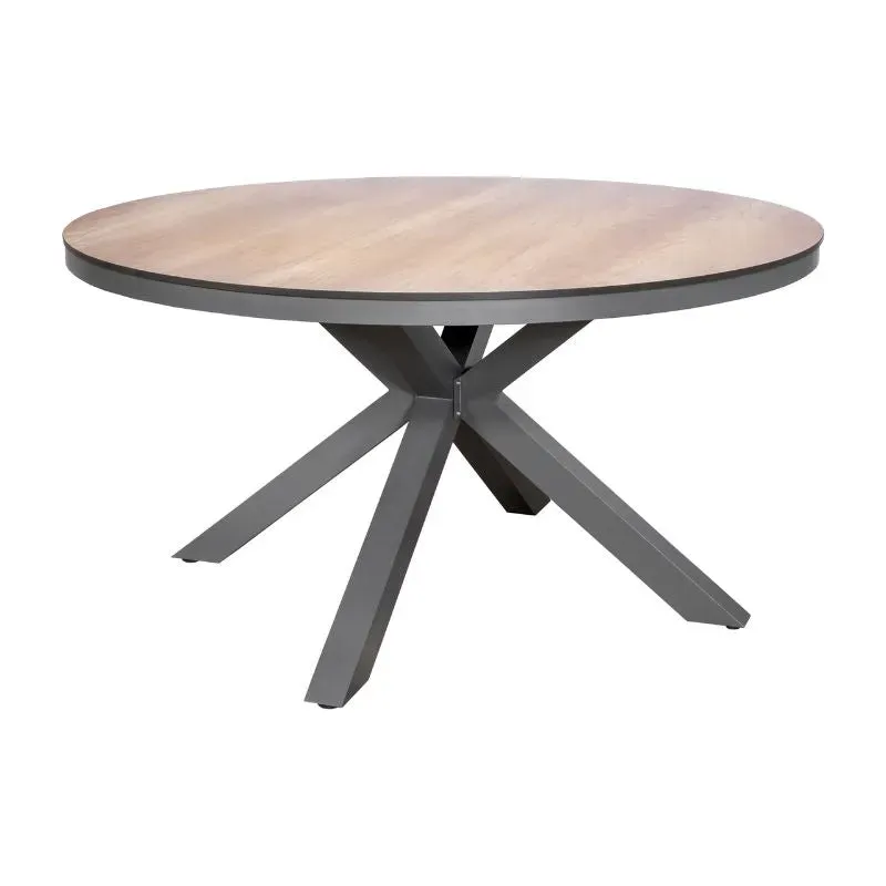 Lifestyle Elena HPL tuintafel rond 140 cm woodlook