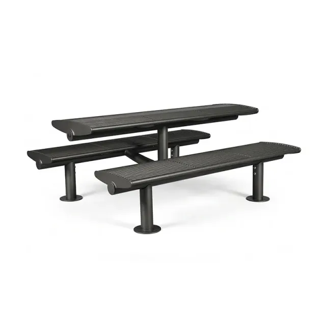 Groundlevel Senna picknicktafel staal 180x155 cm groep