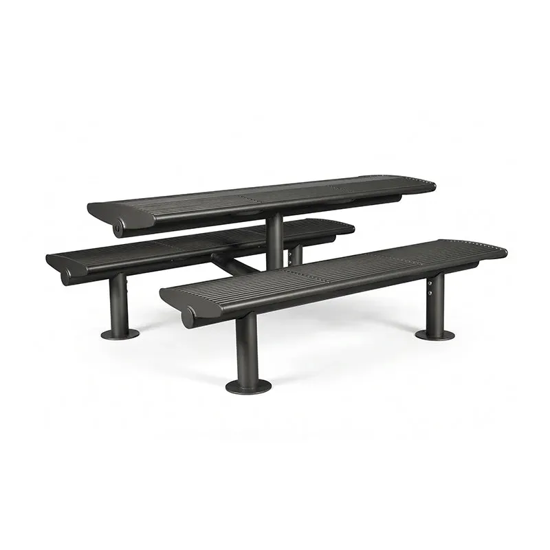 Groundlevel Senna picknicktafel staal 180x155 cm groep