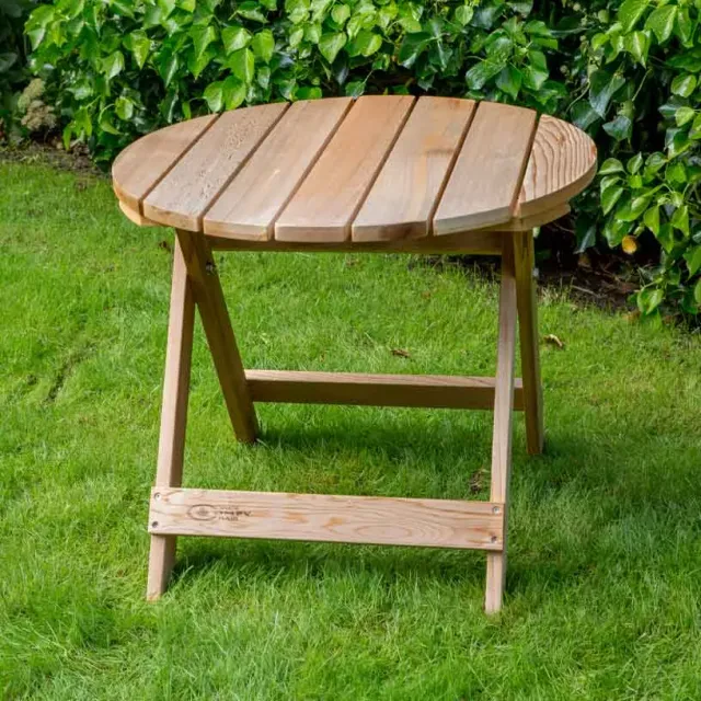 Comfychair Beistelltisch bijzettafel hout rond onderhoudsarm