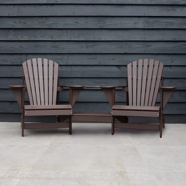 Comfychair Tête-à-tête tuinbank kunststof donkerbruin