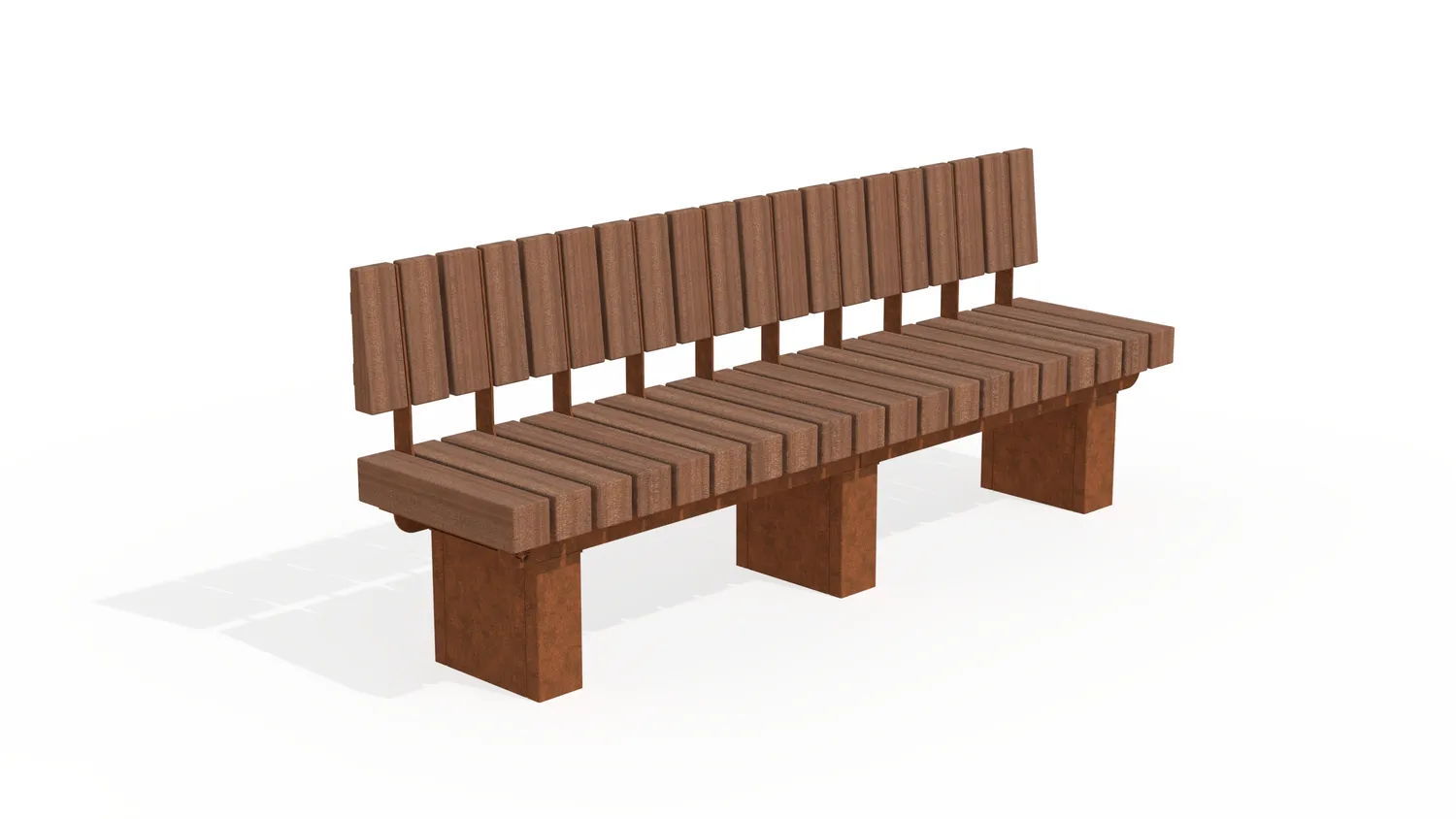 Groundlevel BRUUT 2185-MR zitbank rug+armleuning cumaru