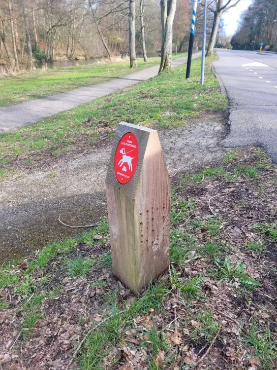 Jaap de Vries dubbele luxe beleidspaal hout 130 cm