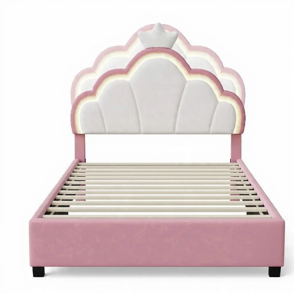 OutdoorMatch Bedframe 90x200 Gestoffeerd met LED Flanel